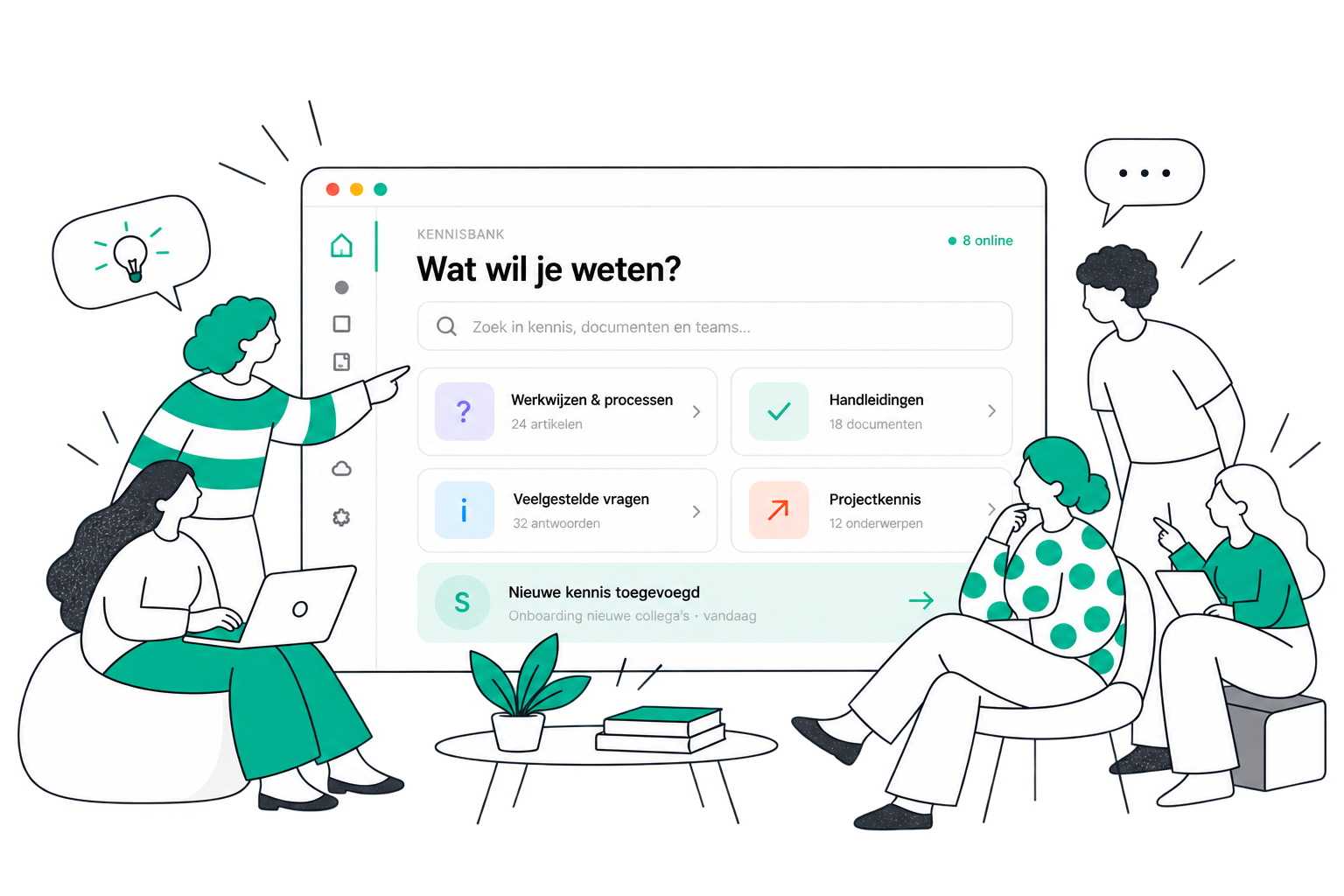 Collega's vieren samen een succes