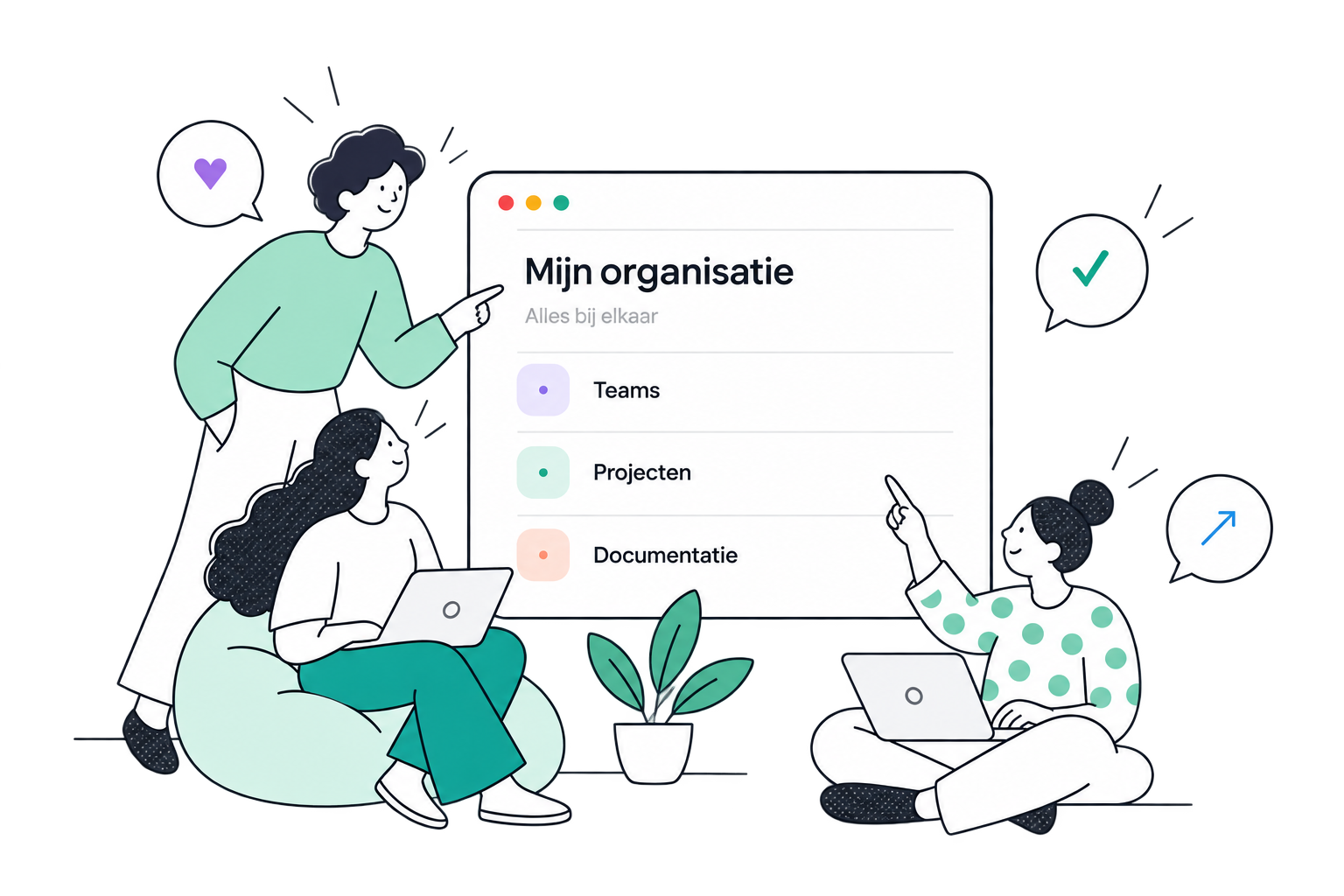 Collega's vieren samen een succes