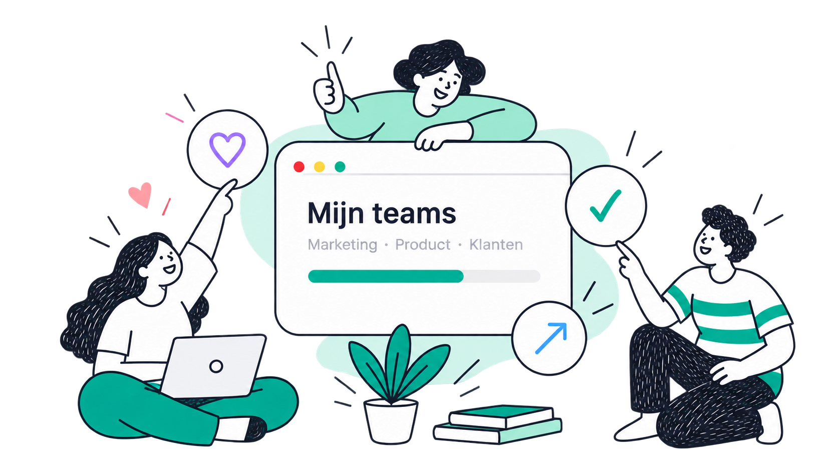 mijn teams samen aan de slag